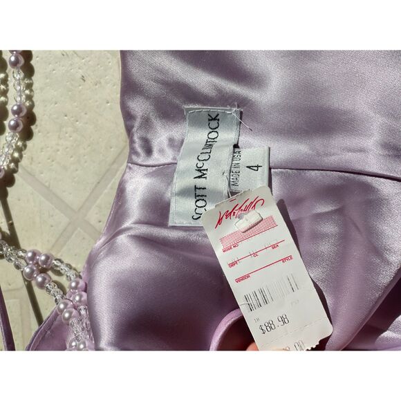 NWT Vintage 90’s Scott McClintock Purple Taffeta Beaded Gown Prom Dress Size 4 - Picture 7 of 12